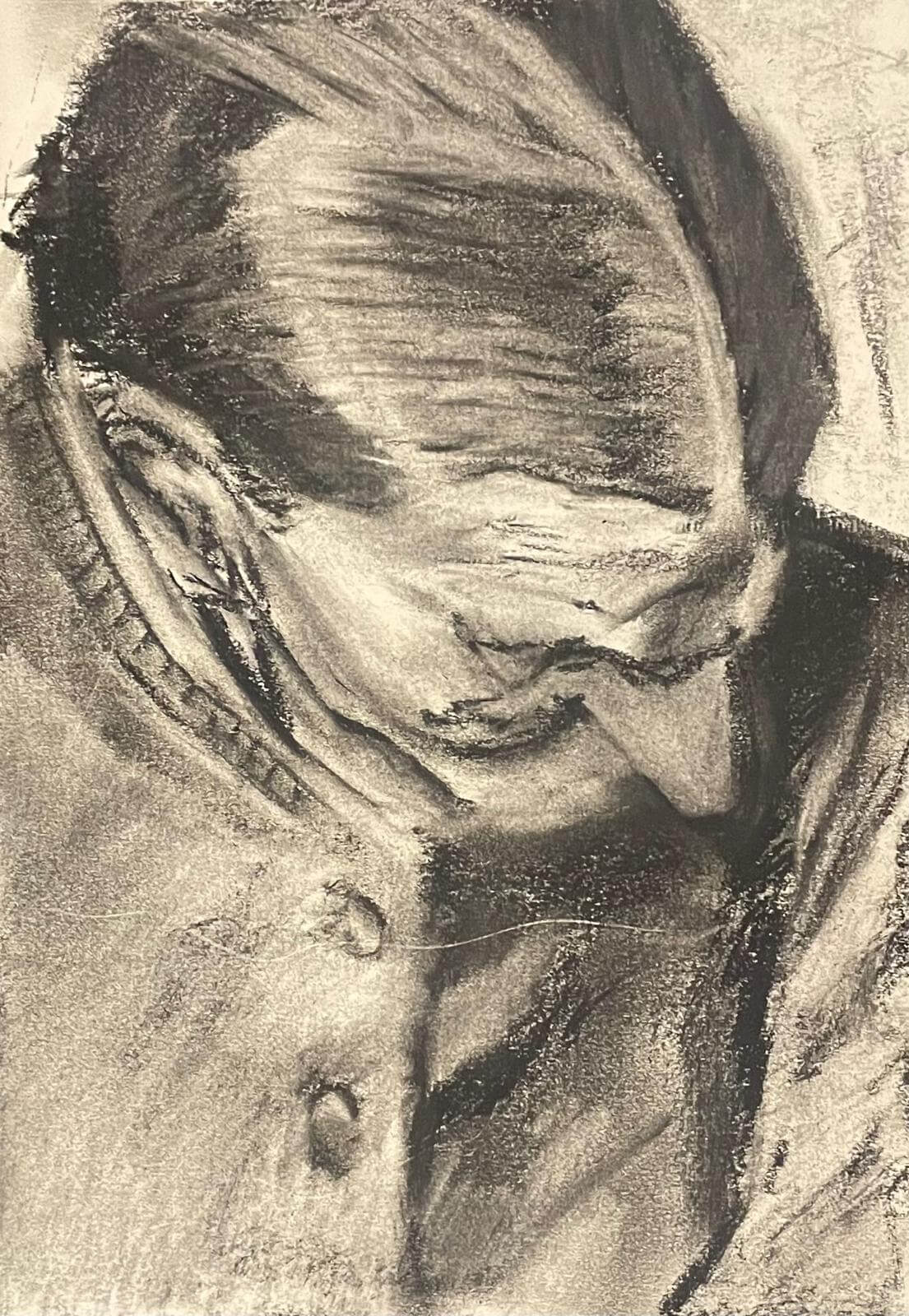 Zelda, charcoal on paper, 29x21 cm, 2025