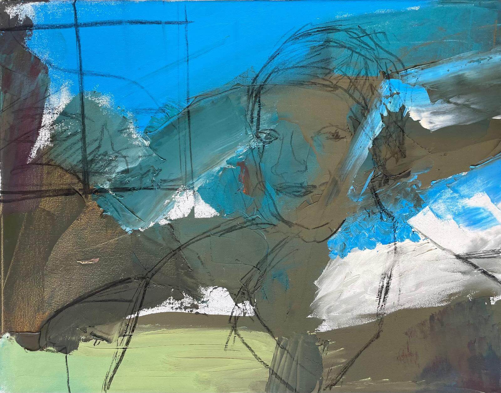 בעיניים עצומות אני רואה טוב יותר, oil on canvas, 60x80 cm, 2025