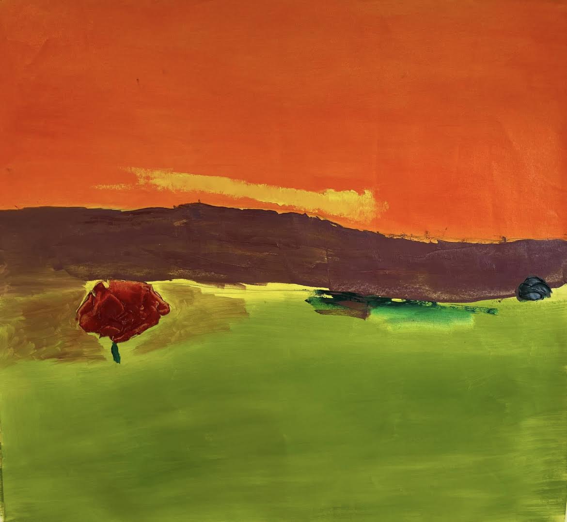 העץ הבודד, oil on canvas, 105x100 cm, 2025