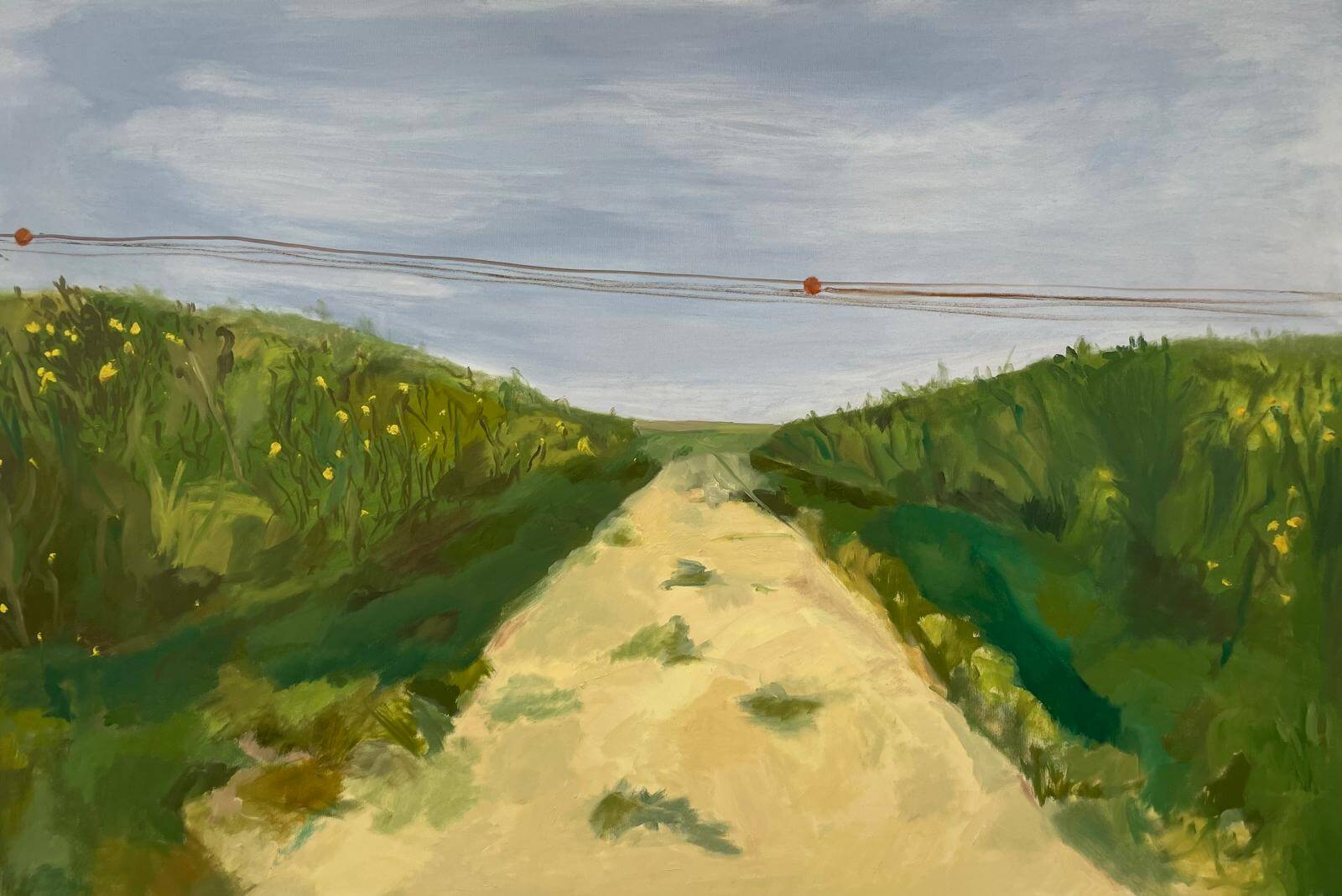 קיבוץ מפלסים לפני המלחמה, oil on canvas, 120x80 cm, 2025