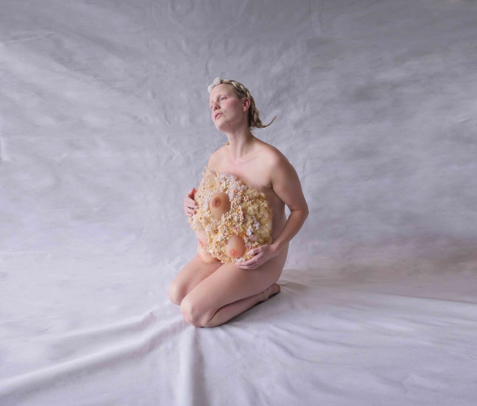 Bodily Matters, beads, silicone, epoxy, 30 x 40, 2018, Courtesy of Sumer